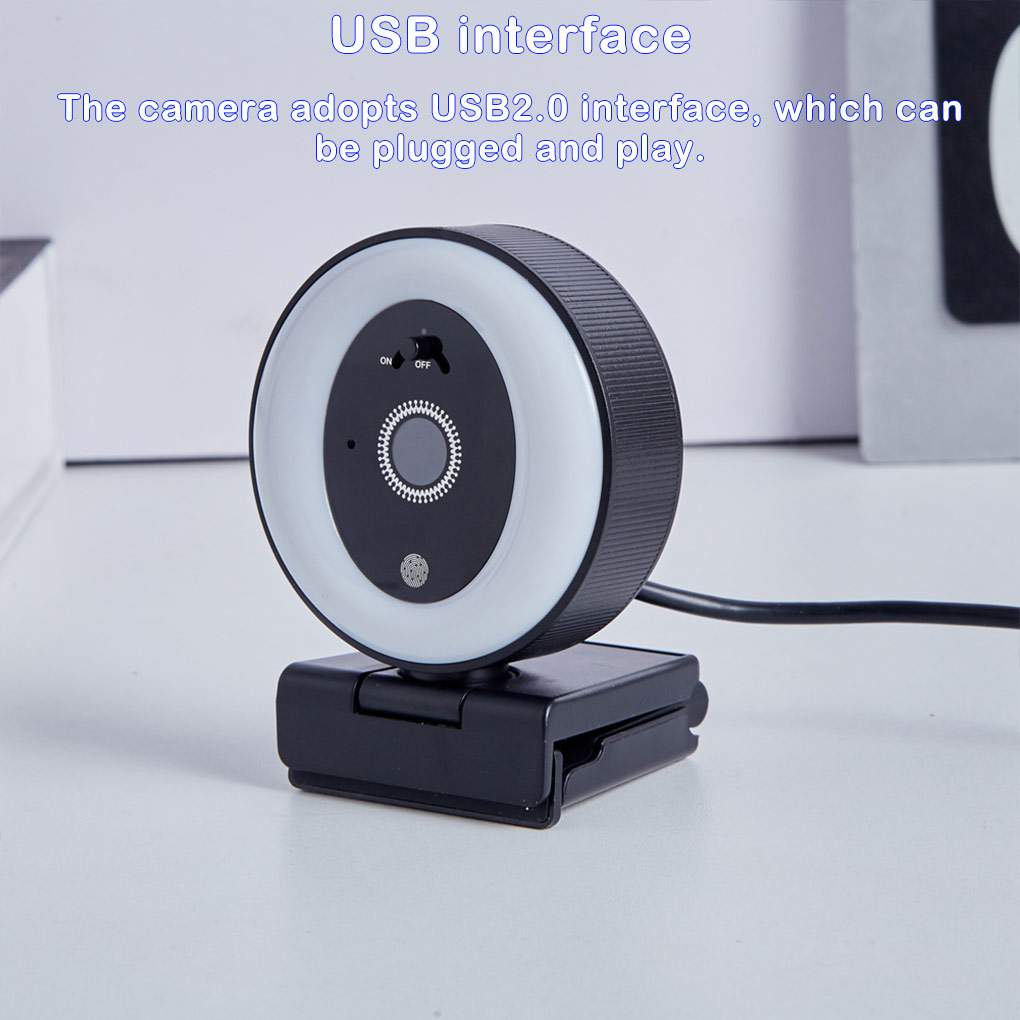 Webcam Ring Light - Kamera Streaming Langsung Definisi Tinggi 2K