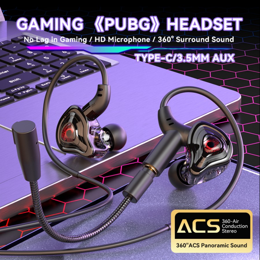 Esports Gaming Monitor - Headset Gaming Esports Suara Surround 360°