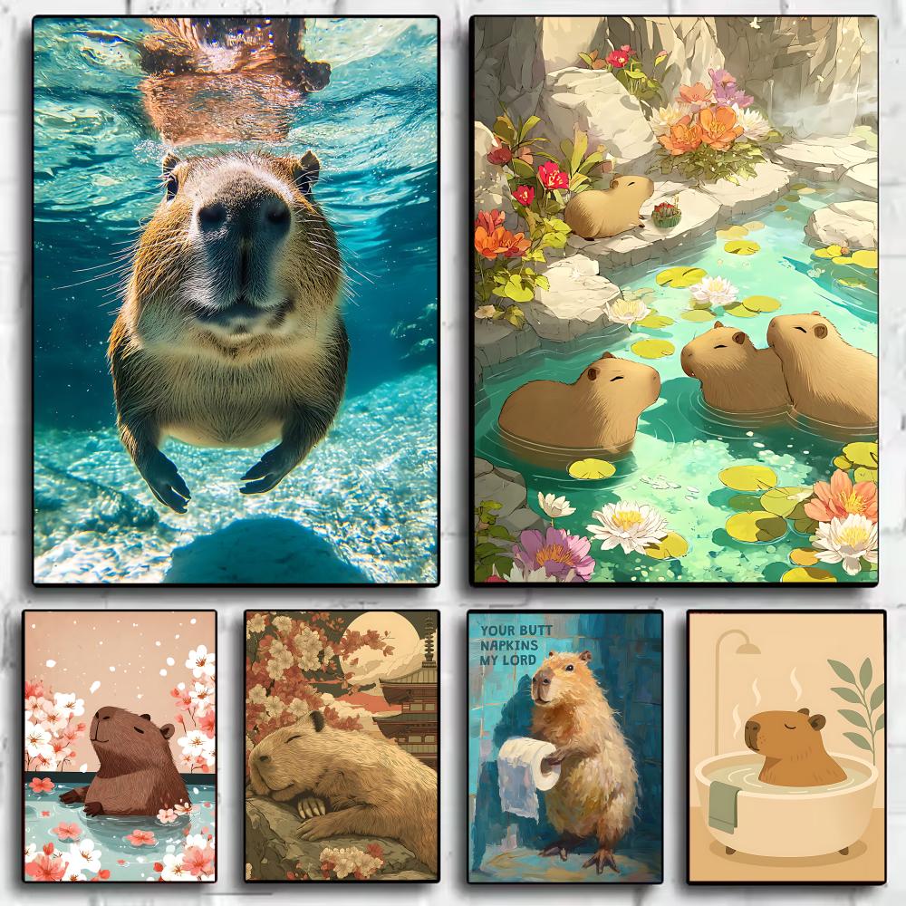 Esports Gaming Lounge - Poster Seni Capybara yang Menenangkan, Poster
