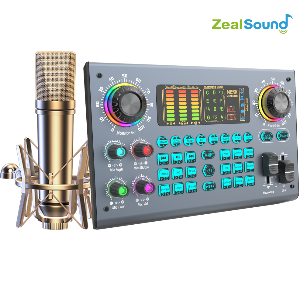Esports Gaming Bundle - Zealsound mikrofon, paket peralatan SoundCard profesional