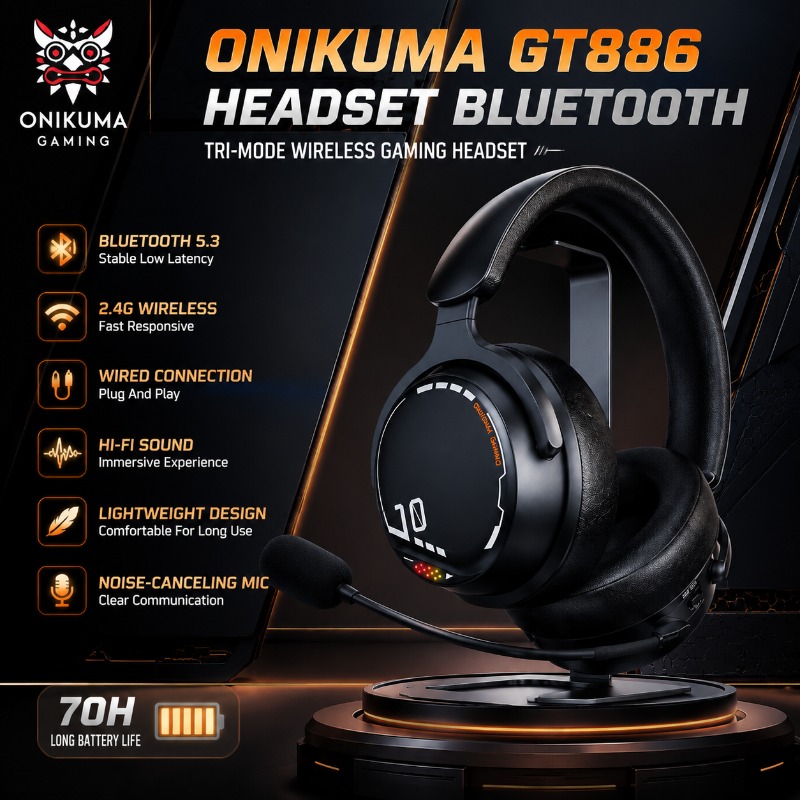 Esports Gaming Monitor - ONIKUMA GT886 Headset Gaming Tri Mode