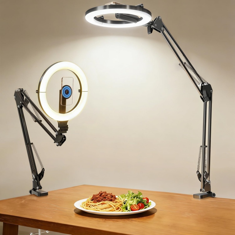 Webcam Ring Light - Dudukan Telepon Magnetik di Atas Kepala