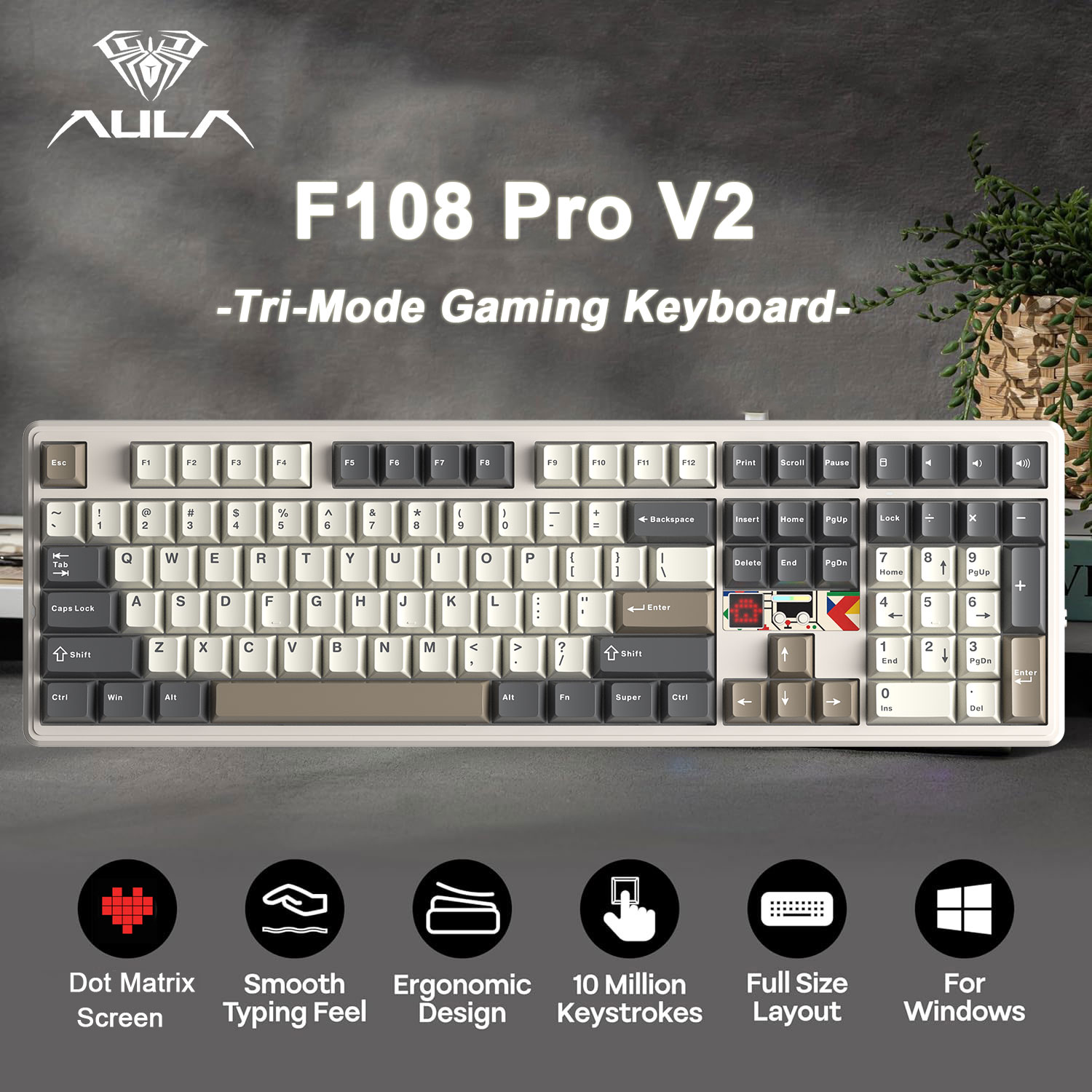 AULA F108 Pro V2 100% Layout M - Esports Gaming Uk ulasan dan harga