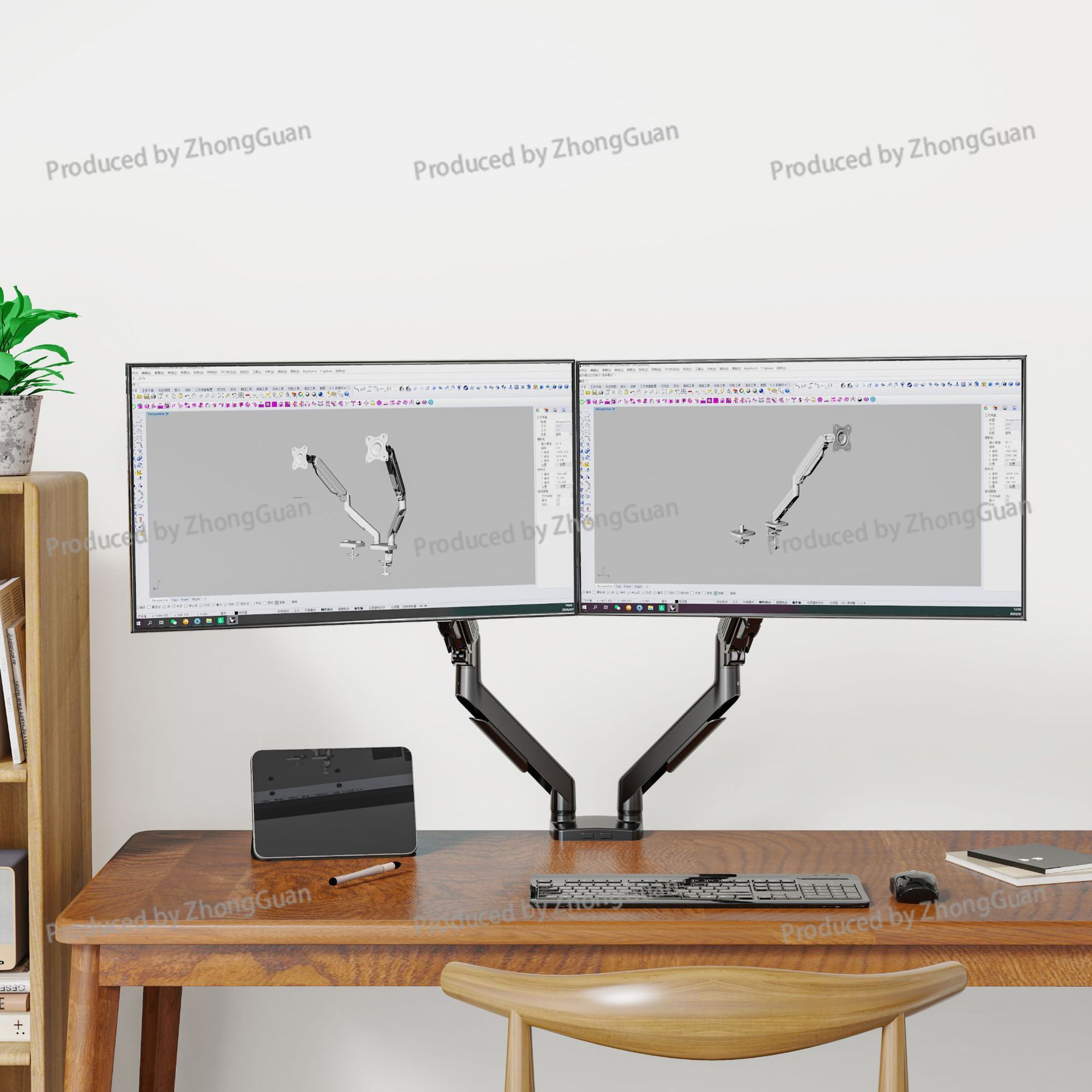 Penyangga Monitor Lengan Ganda - Dual Monitor Stand ulasan dan harga