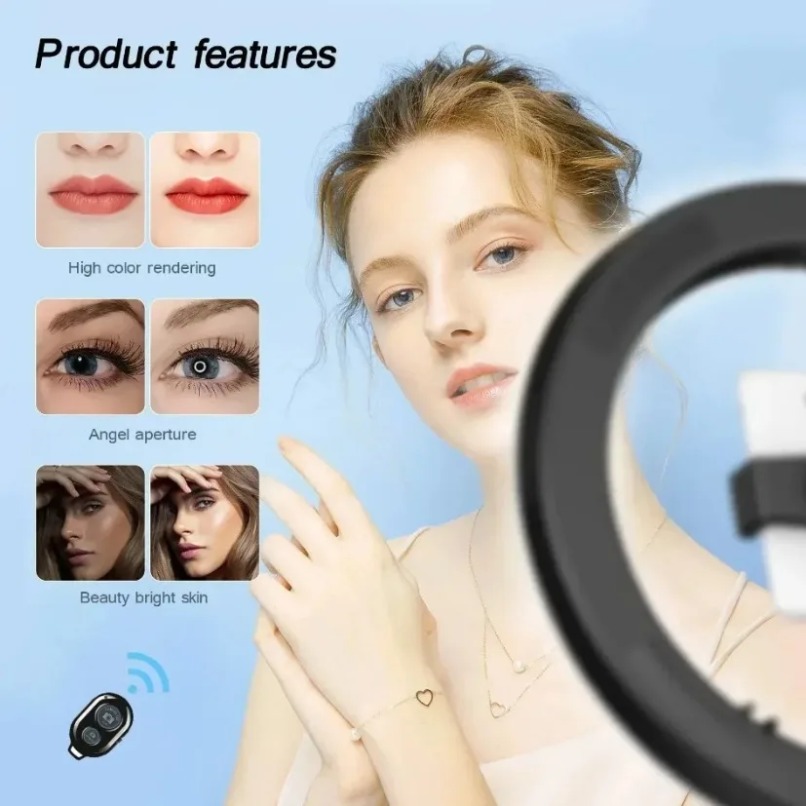Penyangga Telepon di Atas Meja - Webcam Ring Light ulasan dan harga