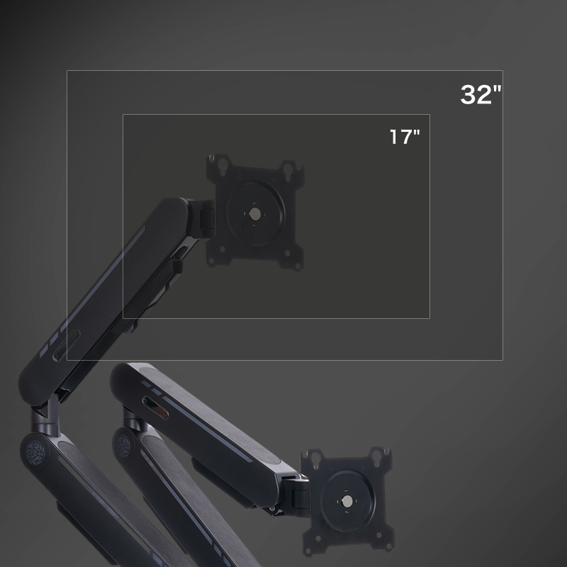 Penyangga Meja dengan Pegas Ga - Dual Monitor Stand ulasan dan harga