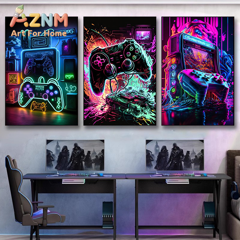 Poster Seni Dinding Gaming Neo - Esports Gaming Room ulasan dan harga