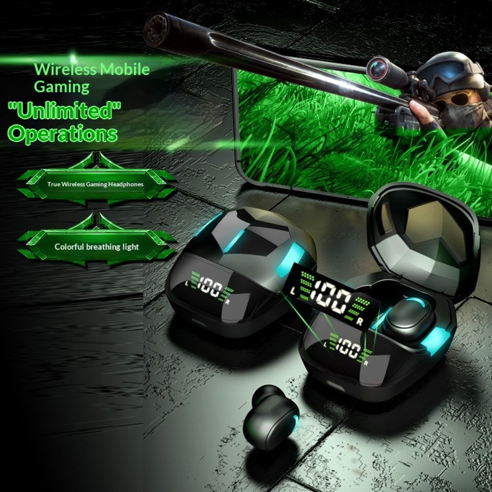 Headset Bluetooth Tampilan Lev - Esports Gaming Phone ulasan dan harga