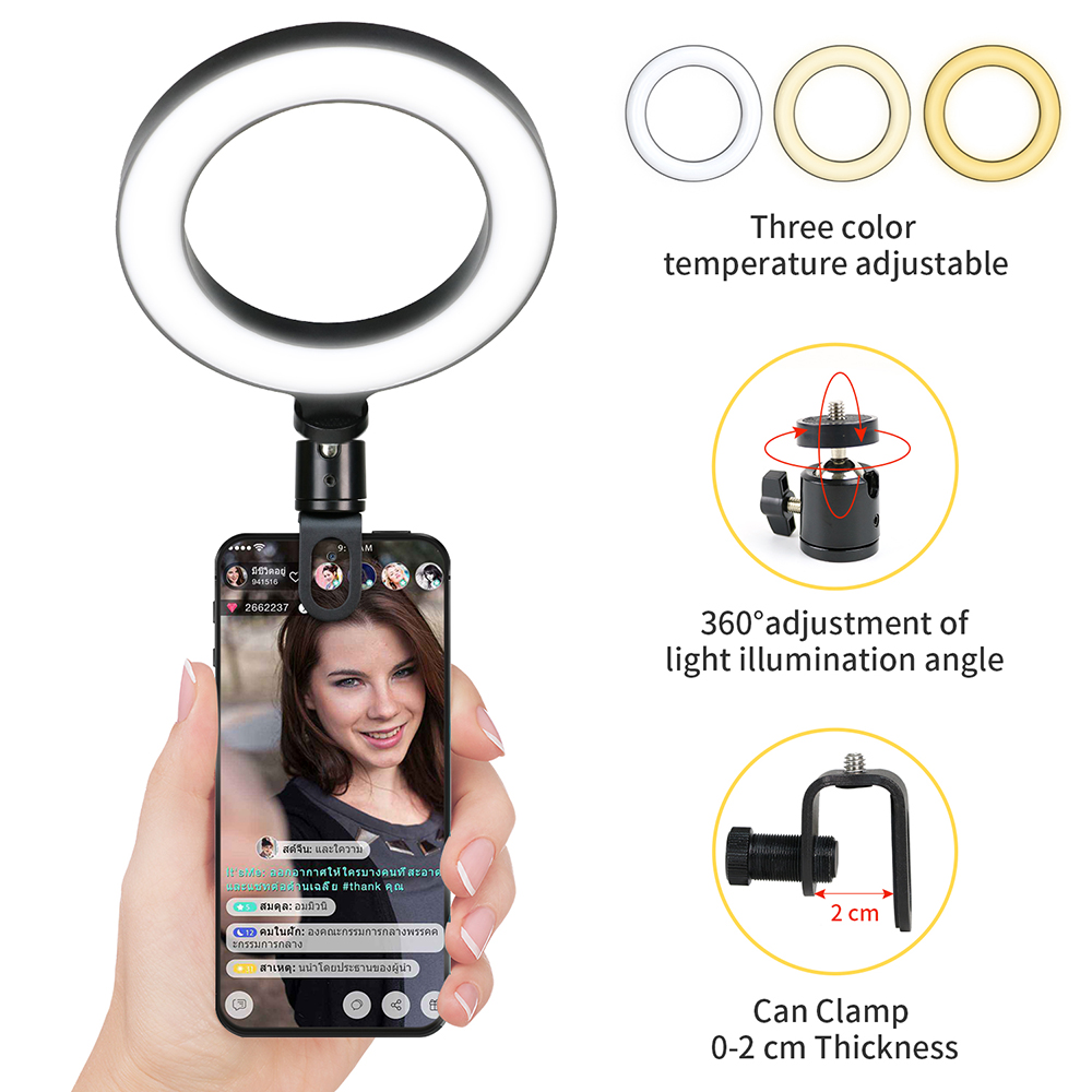 Lampu Video LED 16cm dengan St - Webcam Ring Light ulasan dan harga